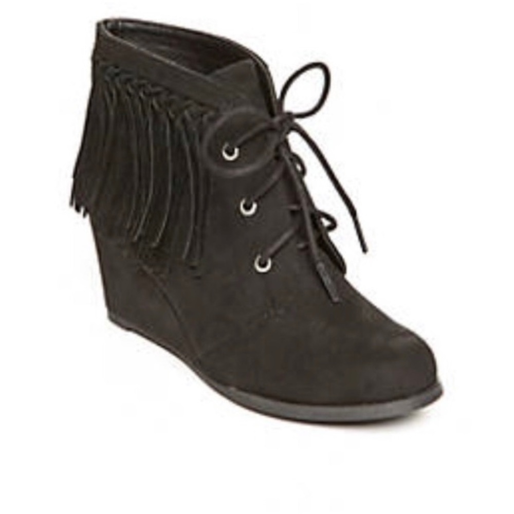 Sugar Mystic Fringe Wedge Bootie